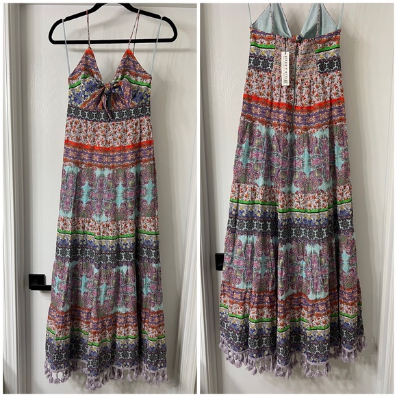 Alice + Olivia Minka Floral Tassel-Fringe Maxi Dress - Picture 8 of 17